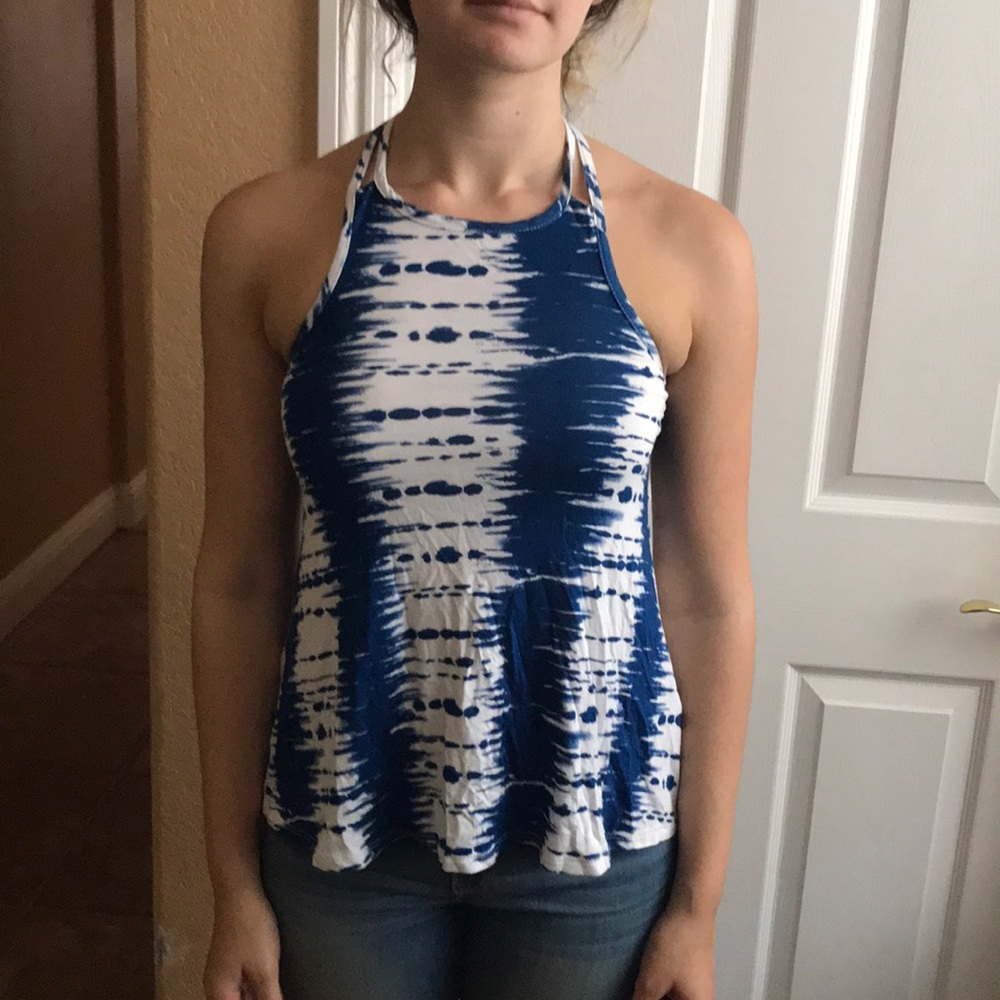 Blue and White tank